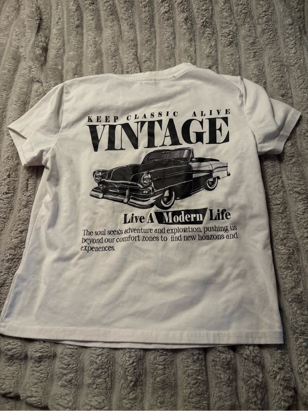Basic White Short Sleeve Tee - graphic on back